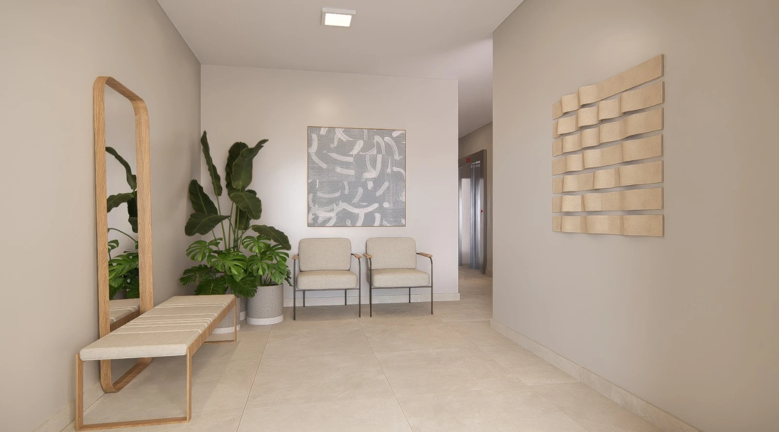 apartamento 2 dormitórios Campinas, apartamento com suíte Campinas, hall de entrada